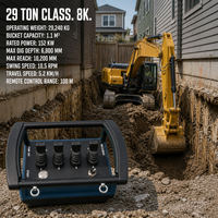 Excavatrice d'occasion en excellent état avec télécommande sans fil industrielle, haute puissance, prête à l'emploi, en stock