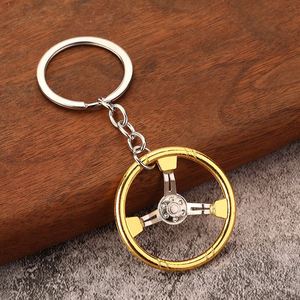 Racing Steering Wheel <b>Personality</b> Modified Car Key Chain Steering Wheel Creative Model Metal <b>Keychain</b> Bag Pendants - Product Image 5