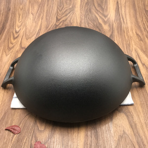 <span class=keywords><strong>Wok</strong></span> à gaz commercial robuste chinois traditionnel noir Double oreille antiadhésif en fonte <span class=keywords><strong>Wok</strong></span> pour Restaurant cuisine Camp extérieur - Product Image 2