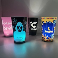 Led ışık fincan özel logo 12/14/16 oz yeniden kullanılabilir Led yanıp sönen içme kişiselleştirilmiş aydınlık bardaklar için Led bardak parti