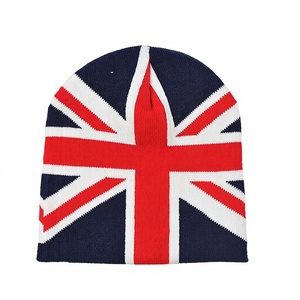 2026 Winter Embroidered English Flag Fashion Style <b>Slouch</b> <b>Beanie</b> <b>Hat</b> 100% Acrylic Bow Unisex Common Travel CUSTOM <b>BEANIES</b> - Product Image 4