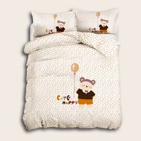Ensemble de literie de chambre à coucher en microfibre imprimé de dessin animé perméable à l'air housse de couette pour enfants taies d'oreiller tailles doubles
