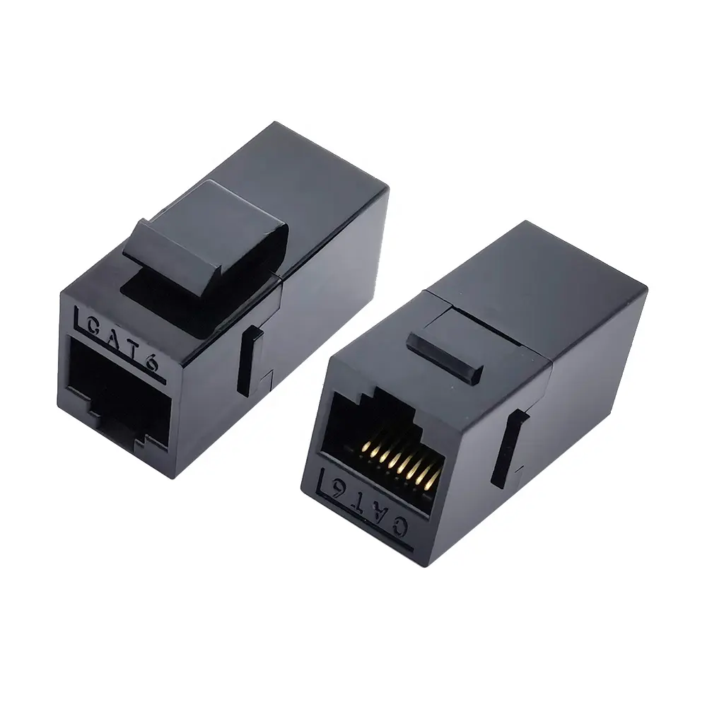 Femelle à femelle RJ45 prise trapézoïdale droite CAT6 UTP coupleur en ligne prise trapézoïdale