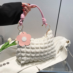 New Style <b>Flower</b> <b>Single</b> Strap Portable Sling Bag Women's Japanese Korean Style Polyester Shoulder Tote Bags - Product Image 1