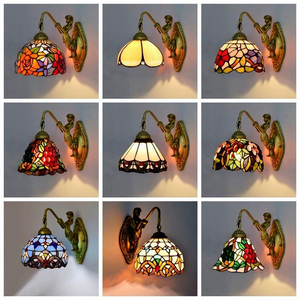 Applique Murale Vintage en Verre Teinté, Style <span class=keywords><strong>Art</strong></span> <span class=keywords><strong>Nouveau</strong></span> Sirène, Support en Bronze, Lampe Mosaïque Faite à la Main pour <span class=keywords><strong>Chambre</strong></span>, Salon, Hôtel, Hall - Product Image 1