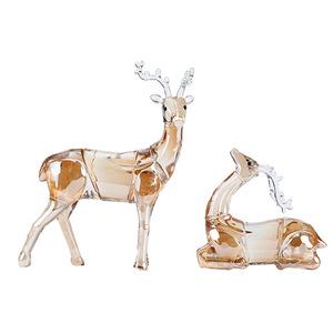 Ornement en verre cristal Darzelle en forme de cerf Sika, couleur champagne, décoration d'intérieur, cadeau - Product Image 3