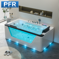 Baignoire de massage à remous avec jets d'air colorés Design moderne pour le trempage pour les hôtels ou les salles de bain comprend un robinet d'égouttage