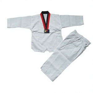 Uniforme de Taekwondo al por Mayor, Cuello en V, Rojo y Negro, Transpirable, para Entrenamiento en el Dojo, Unisex, para Niños y Adultos, con Opción de Impresión de Logotipo Personalizado - Product Image 5