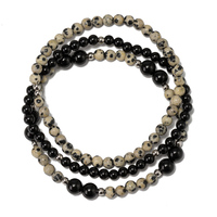 Lot de 3 bracelets en pierre naturelle de 4 mm, perles de jade jaune, bracelets extensibles faits à la main avec coquillages et perles, bijoux en cristal de guérison, cadeau