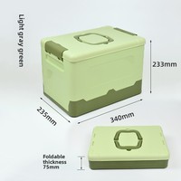 Boîte de rangement de jouets et d'outils en plastique pliable Portable Design Rectangle multifonctionnel pour coffre de voiture extérieur Style européen