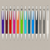 Stylo bille publicitaire personnalisé avec logo, gravure OEM, impression, finition caoutchouc mat, stylo à clic, stylo promotionnel pour entreprise, cadeau pour employés