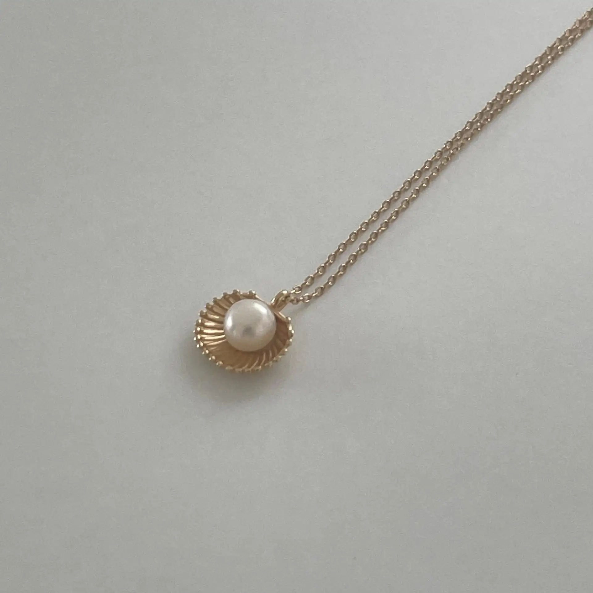 Mode minimaliste bijoux 925 argent sterling coquille perle pendentif plaqué or colliers pour femmes