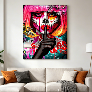 Peinture diamant 5D SongWoo Art Sugar Skull Girl, Jour des Morts, Halloween, DIY, Art diamant pour décoration murale <span class=keywords><strong>de</strong></span> la maison - Product Image 1