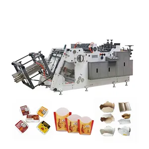 Kleine automatische 4 kleur pizzadoos making machine, machine maken doos voor pizza