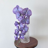 Flores Artificiales de Seda Morada al por Mayor para Decoración de Techos y Pisos de Salones de Boda, Arreglos para Fiestas y Eventos, Rosas, Phalaenopsis, Lirios, Duraderas