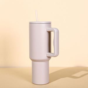 <b>40oz</b> H4.0 <b>Handle</b> Travel Car Mug Vacuum <b>Tumbler</b> Lid Straw Non-Slip ODM OEM Custom Color - Product Image 3