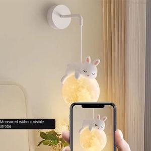 Modern Simple Iron LED Wall <b>Lamps</b> Wall-Mounted Dimmable Black <b>Shade</b> Creative Cartoon Living Room <b>Small</b> Chandelier - Product Image 5