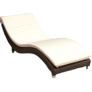 طقم سرير وكرسي عصري من الخشب والراتان للاستخدام الخارجي مع وسادة مقاومة للماء لحمام السباحة والفناء والحديقة والفنادق والشاطئ والترفيه - Product Image 5