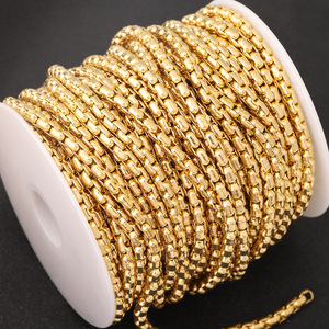 <span class=keywords><strong>Cadena</strong></span> de Acero Inoxidable al por Mayor, Chapada en <span class=keywords><strong>Oro</strong></span>, Tipo <span class=keywords><strong>Veneciana</strong></span>, Rectangular, para Pulseras, Collares y Fabricación de Joyería - Product Image 3