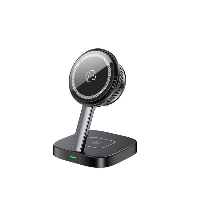 New Style 25W Active Cooling Magnetic Wireless Charger 3 in 1 High Speed QI2.2 Charger for IPhone/ Watch/Earphone