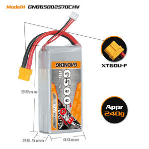 GNB GAONENG แบตเตอรี่ลิเธียม6500MAH 7.6V 2S 70C Cabled XT60 HV LiHV Shorty Pack แบตเตอรี่ LiPo ปรับแต่งรถ RC Drone - Product Image 3