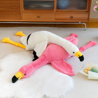 Peluche Flamant Rose en Gros, Poupée en Peluche Flamant Rose Personnalisée, Coussin Animal Flamant Rose Doux et Grand, Jouets en Peluche Flamant Rose Allongé