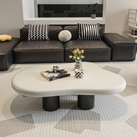 Table basse nuage de luxe léger, moderne et minimaliste, en bois haut de gamme, pour petit appartement, meuble de salon irrégulier