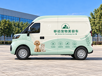 Fourgon de toilettage mobile pour animaux avec table de toilettage électrique et système de bain pour chiens et chats