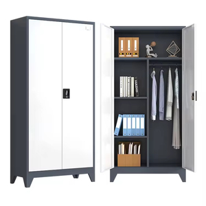Gabinete de almacenamiento de metal de nuevo estilo: armario de oficina de acero de 2 puertas y armario de archivos de hierro equipado con pies - Product Image 4