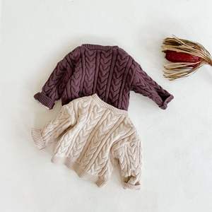 Conjunto de ropa de bebé de algodón de 4 piezas, suéter elástico, pelele con gorro, ropa de moda para niños - Product Image 1