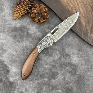 Coltello da tasca portatile con coltello pieghevole esterno in acciaio damasco ad alta nitidezza per il campeggio - Product Image 4