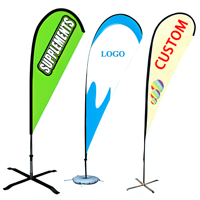Drapeaux de plage imprimés sur mesure, bannières publicitaires en forme de plume pour la promotion en extérieur, les événements, les salons professionnels, fabrication OEM