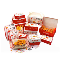Cajas de Cartón para Comida Rápida Estilo KFC, Impresas Personalizadas al por Mayor, Ecológicas, con Relieve, para Sushi, Fideos, Comida para Bebés