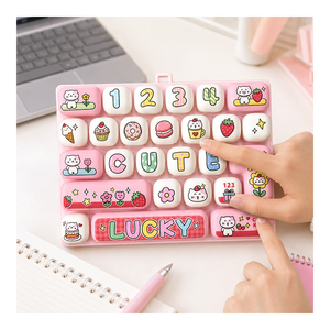 Creative 26 <b>Key</b> Keyboard Sensory Fidget Toy Cartoon Button Clicker Stress Relief Portable Pendant For Children Teens - Product Image 2