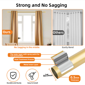 <span class=keywords><strong>Tringle</strong></span> à rideau <span class=keywords><strong>extensible</strong></span> en fer forgé, simple/<span class=keywords><strong>double</strong></span>, avec embouts décoratifs, supports et vis, directement de l'usine - Product Image 3