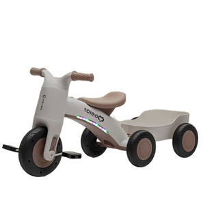 Tricycle en plastique pour enfants à 3 roues avec remorque de rangement amovible, musique intégrée, vélo pour tout-petits de 6 mois à 6 ans - Product Image 6
