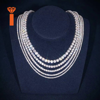 Collier Chaîne Tennis Moissanite 2.0MM-6.5MM en Argent 925 Plaqué Or 18K, Bijoux Hip Hop Iced Out, Chaîne Tennis Personnalisée