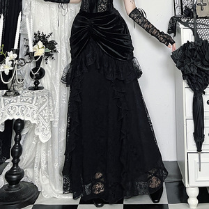 Jupes longues gothiques noires taille haute pour femmes jupe 2025 New Y2k <span class=keywords><strong>Style</strong></span> Harajuku Punk Goth Dark Grunge Streetwear Vêtements pour femmes - Product Image 2