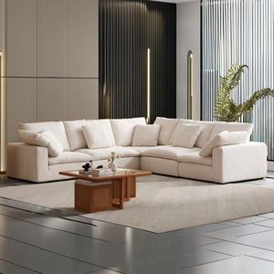 わびさび快適なグースダウンコーナーソファセットモジュラーL字型ソファクラウドソファリビングルームソファ - Product Image 4