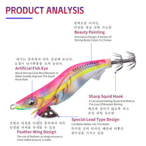 Señuelo de Pesca <span class=keywords><strong>Yozuri</strong></span> Molde 2.5# 3.0# 3.5# EGI Jibionera de Madera Tipo Camarón Cebo Artificial para Sepia - Product Image 3