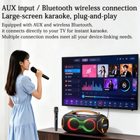 Altavoz Portátil de Alta Potencia para Exteriores, RGB, IPX6, Resistente al Agua, Recargable, con Batería Integrada, Multifuncional, para Karaoke y Fiestas