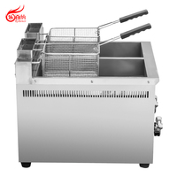 Freidora de Pollo a Gas para Cocina Comercial con 2 Tanques y 2 Cestas de Acero Inoxidable EF-72T