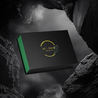 Caja de Empaque Magnética Negra Personalizada con Logotipo para Extensiones de Cabello, con Interior Verde y Forro de Satén Dorado, Caja Rígida para Regalo de Pelucas
