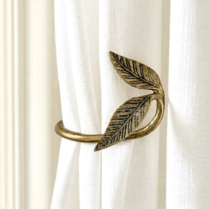 Antique Metal Leaf Shape Curtain Holdbacks Traditional Style Decorative Curtain Accessories - Product Image 1