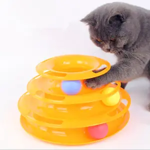 Jouets pour chats à trois niveaux, tour de l'horloge de l'intelligence, triple jouets pour chats, formation, assiette d'attractions