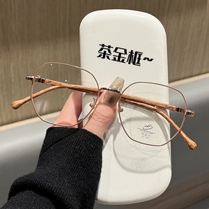 Mode lentille claire près de la vue <span class=keywords><strong>lunettes</strong></span> Ultra léger fil d'or <span class=keywords><strong>petit</strong></span> cadre myopie <span class=keywords><strong>lunettes</strong></span> pour femmes Anti lumière bleue <span class=keywords><strong>lunettes</strong></span> - Product Image 2