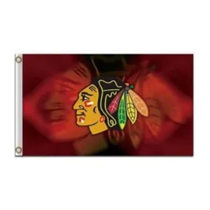 Chicago Blackhawks Wholesale National Flag Stock Polyester Fiber 3x5 Feet Flag, Bright Colors Indoor Outdoor Banner