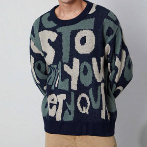 Suéter de cuello redondo de algodón 100% para hombre personalizado tejido transpirable para invierno - Product Image 4