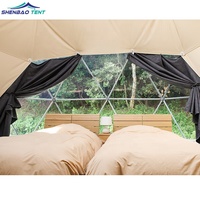 Tente Dôme Géodésique de Luxe 6m, PVC Transparent pour Hôtel Jardin Igloo Glamping
