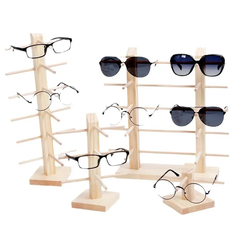 Marco de gafas para miopía de madera maciza de pino 2024, marco de exhibición de gafas, gafas de sol de madera originales, soporte de exhibición